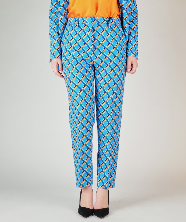 Vicolo Pantalone con stampa geometrica Donna- Bluette
