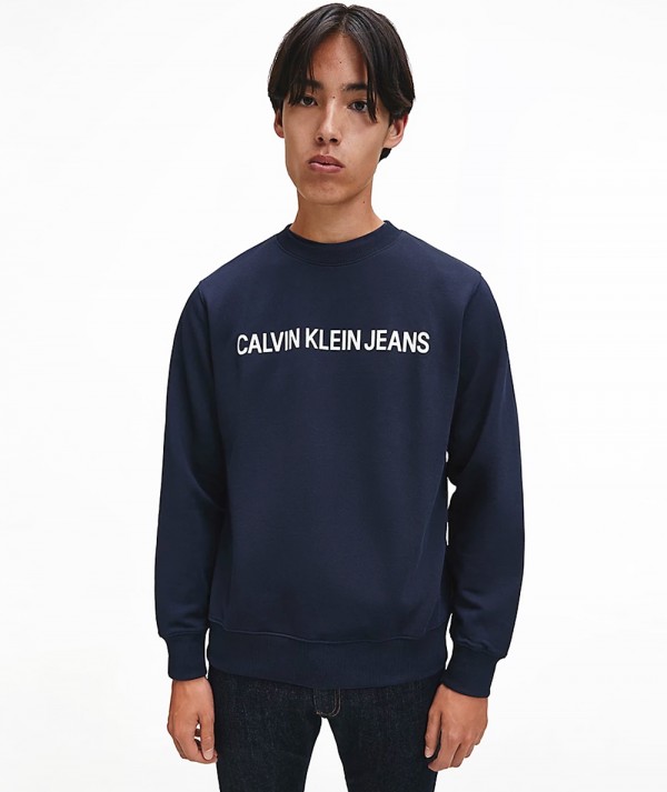 Calvin Klein Jeans Felpa CORE INSTITUTIONAL LOGO Blu Navy Uomo