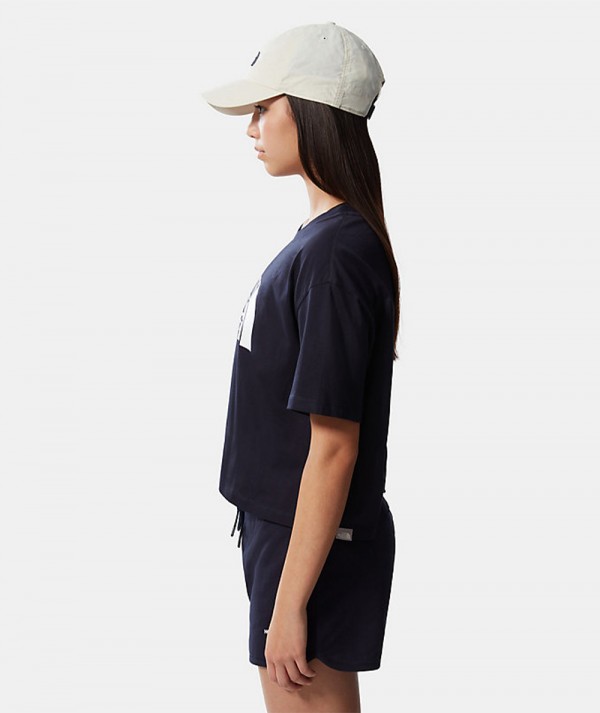 The North Face T-Shirt Easy Cropped Donna - Aviator Navy