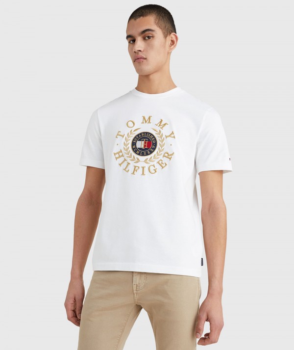 Tommy Hilfiger T-Shirt Icon Roundle Iconic Tee Bianca Uomo