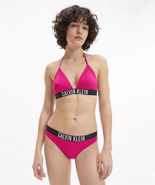 Calvin Klein Top Bikini a triangolo chiusura con fibbia Donna - Rosa