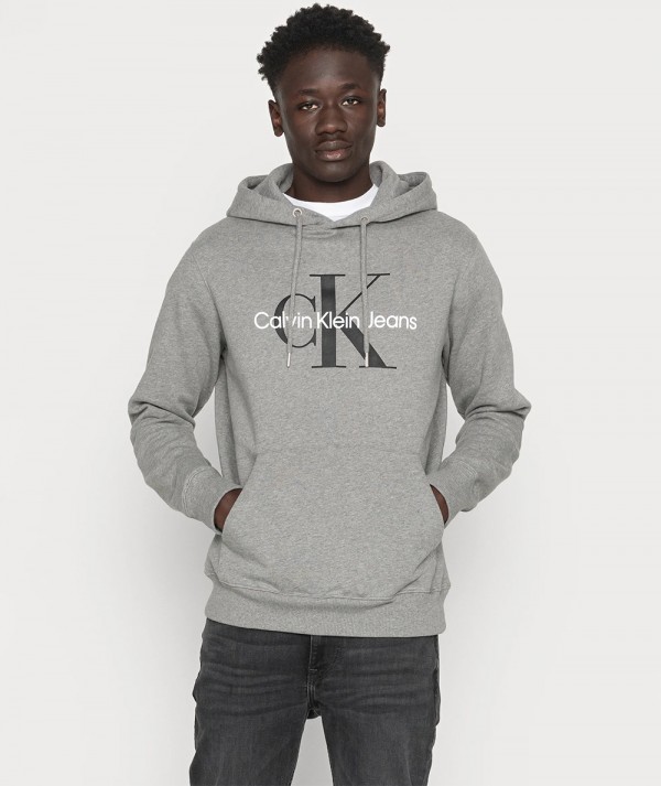 Calvin Klein Jeans Feloa Core Monogram Hoodie Grey Uomo