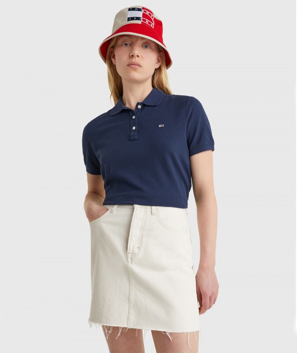 Tommy Jeans Polo Slim Fit Donna - Navy