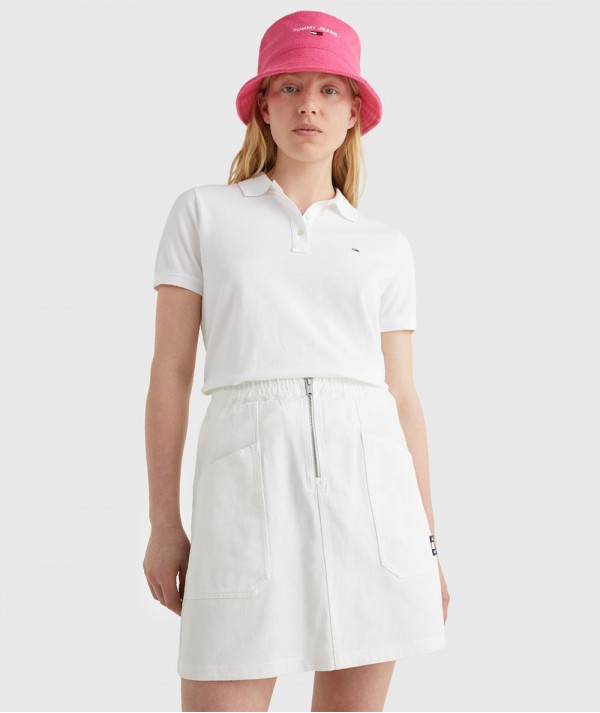 Tommy Jeans Polo Slim Fit Donna - White