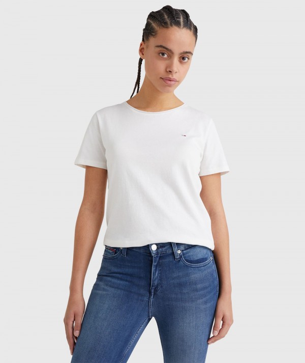 Tommy Jeans T-Shirt Slim Fit Donna - White