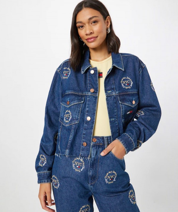Tommy Jeans Giacca Oversize Crop in Denim Donna