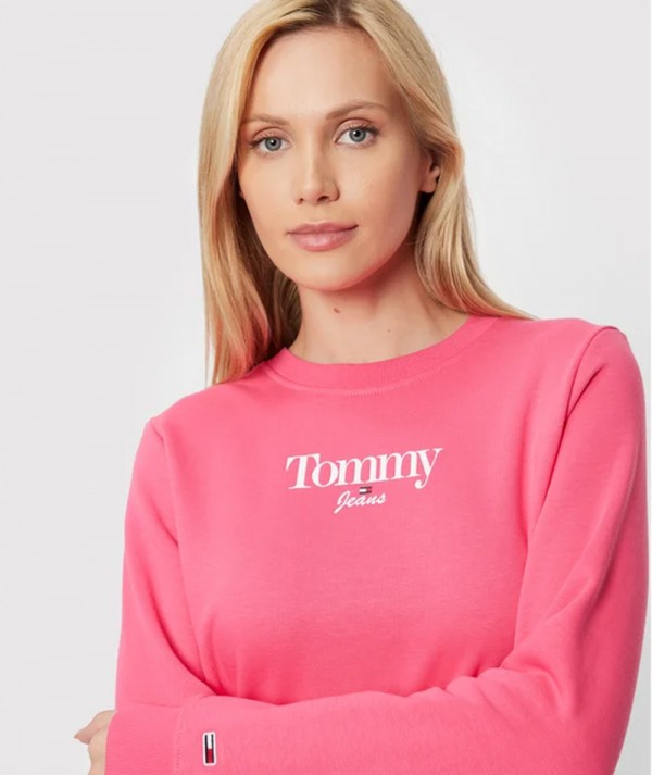 Tommy Jeans Felpa Reg Essential Logo Rosa Donna