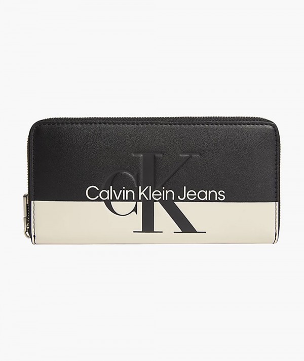 Calvin Klein Jeans Portafoglio con zip integrale e Logo Donna