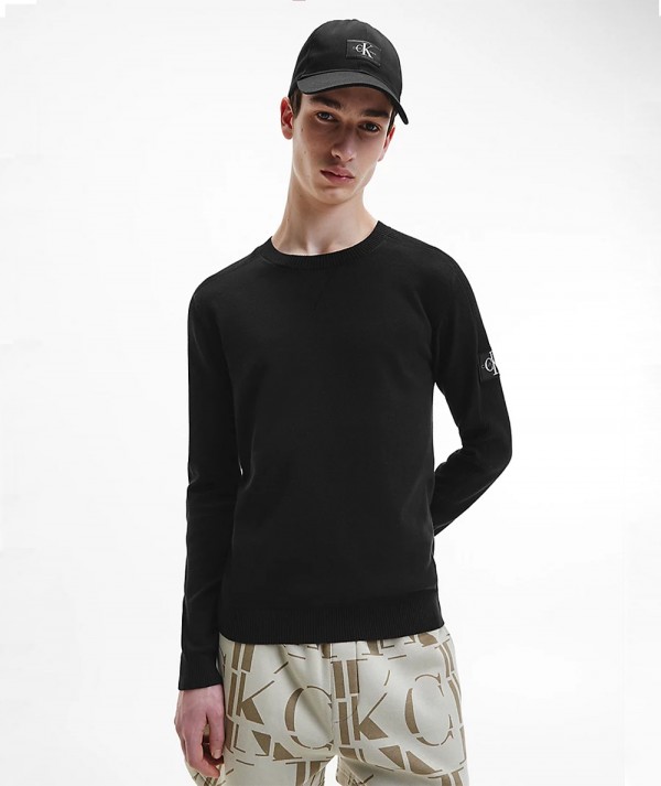 Calvin Klein Jeans Maglione Con Stemma Monogramma Black Uomo