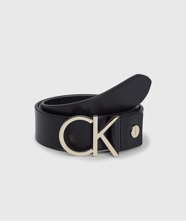 Calvin Klein cintura in pelle con logo Black Donna