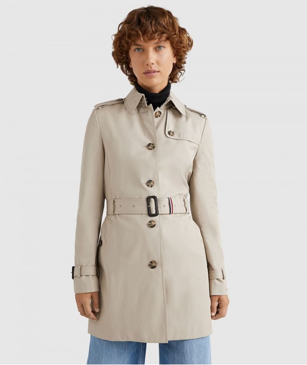 Tommy Hilfiger Trench Heritage Monopetto Medium taupe Donna