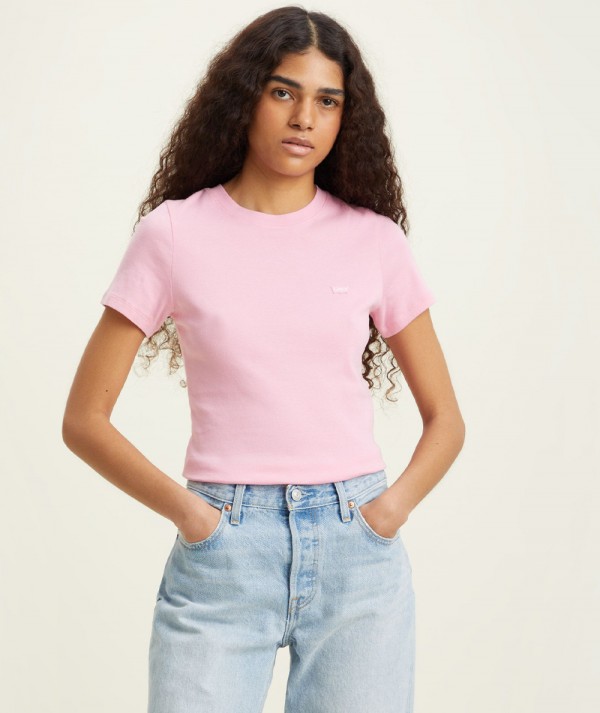 Levi's® T-Shirt SS Rib Baby Tee Prism Pink Donna