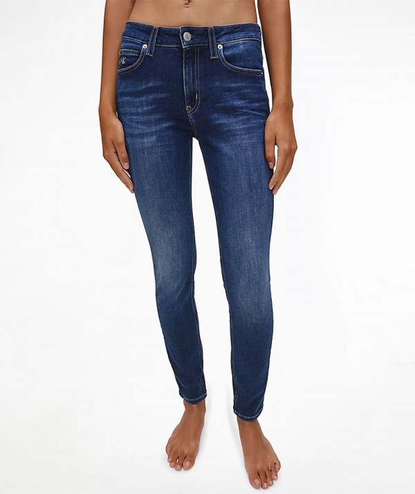 Calvin Klein Jeans Skinny Jeans a Vita Media Mid Blue Donna