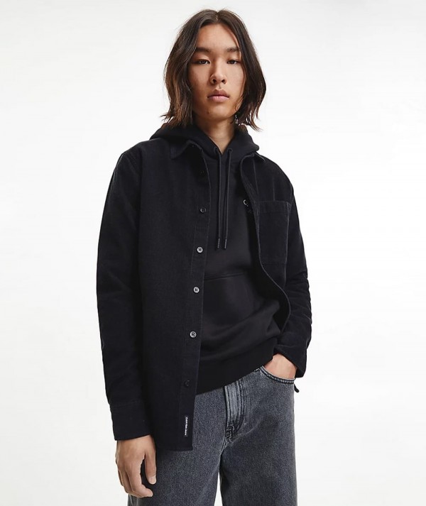 Calvin Klein Jeans Camicia in velluto a coste Nera Uomo
