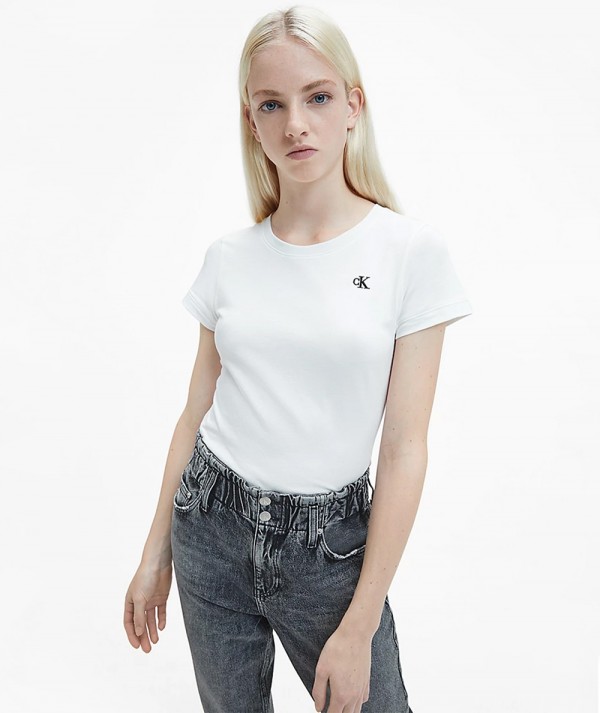 Calvin Klein Jeans T-Shirt CK EMBROIDERY Slim Fit Donna