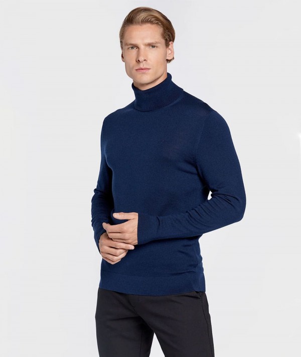 Calvin Klein Dolcevita in lana merino Blu Navy Uomo
