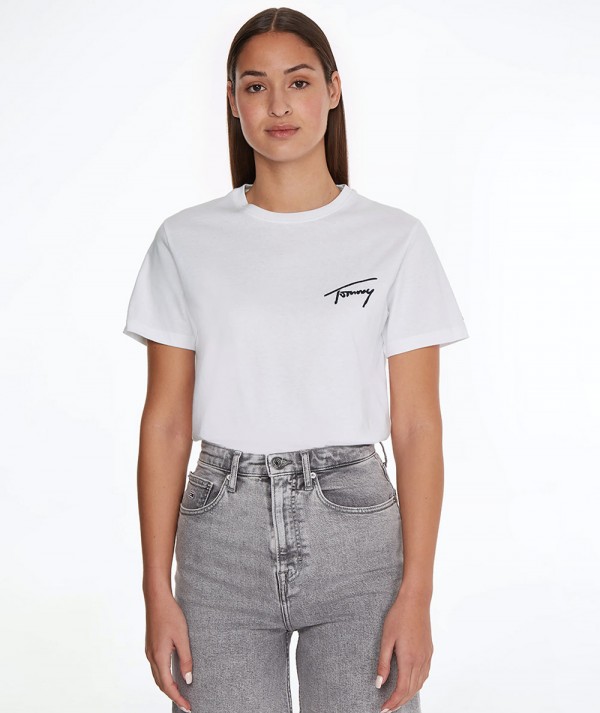 Tommy Jeans T-shirt  relaxed signature white Donna