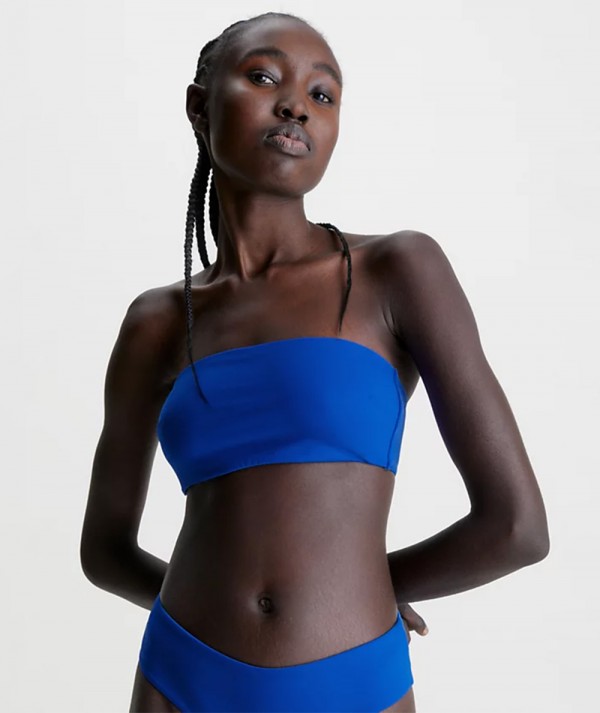 Calvin Klein Top Bikini a Fascia Core Archive Ultra Blue Donna