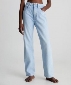 Calvin Klein Jeans Stile Boyfriend Vita Media Light Blue Denim Donna