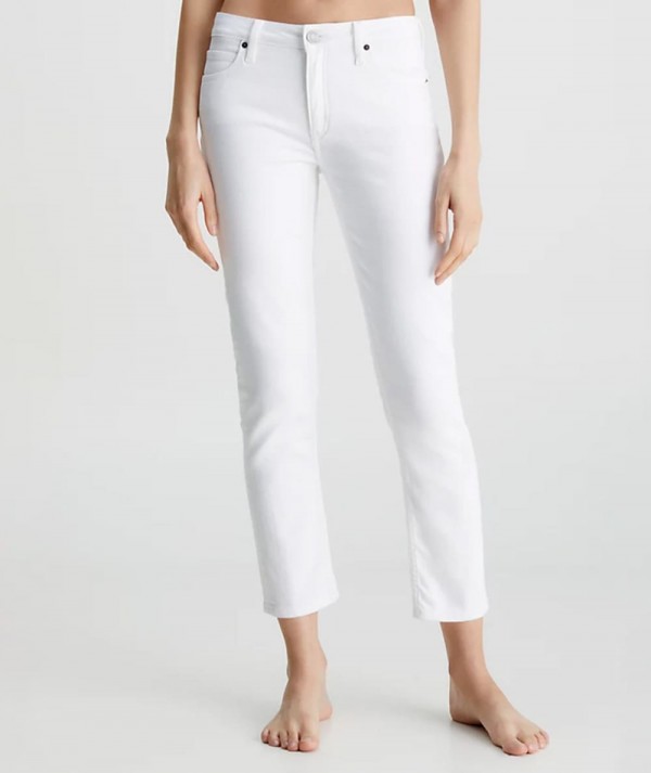 Calvin Klein Jeans Slim Crop vita media Bianco Donna
