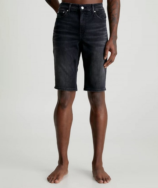 Calvin Klein Jeans Bermuda Di Jeans Slim Fit Black Denim Uomo