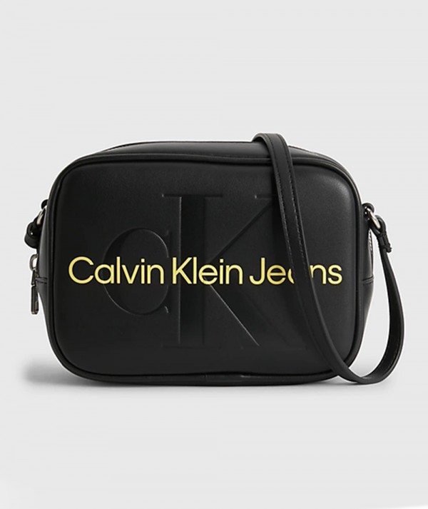 Calvin Klein Jeans Borsa a Tracolla In ecopelle Nera Donna