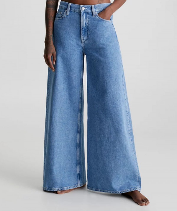Calvin Klein Jeans Jeans Larghi a vita bassa Medium blue Denim Donna