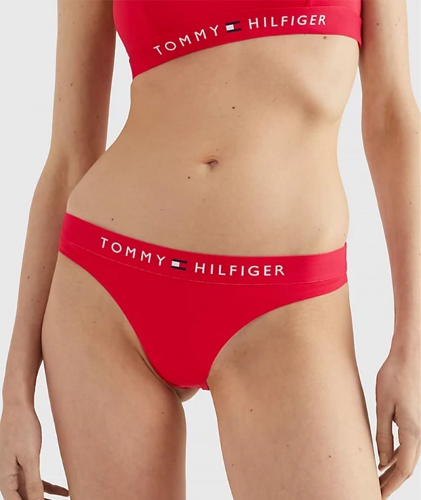 Tommy Hilfiger Slip Bikini a Brasiliana Original Rosso Donna