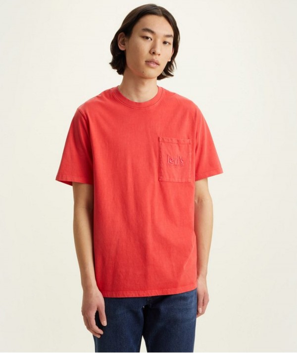 Levi's ® T-shirt Semplice con Taschino Rossa Uomo