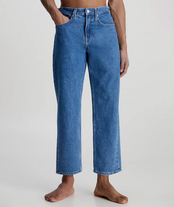 Calvin Klein Jeans 90'S Straight Cropped Jeans Medium Blue Uomo