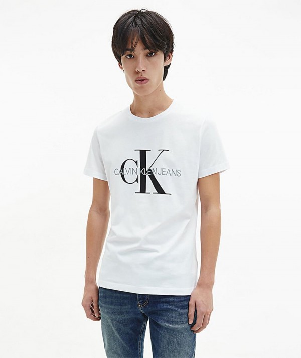 Calvin Klein Jeans T-Shirt Monogram Slim Bianca Uomo