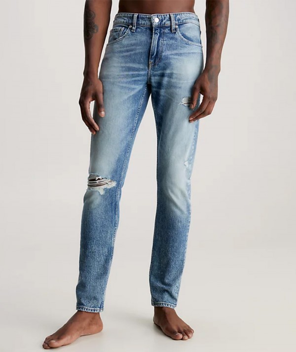 Calvin Klein Jeans Slim Tapered Jeans con strappi Uomo