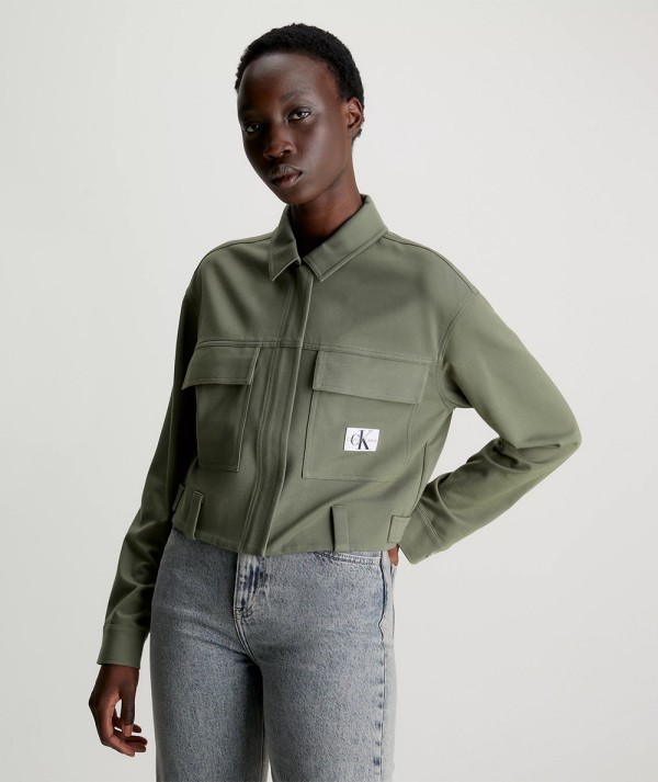 Calvin Klein Jeans Giacca-Camicia Con Zip Integrale In Jersey Milano Donna