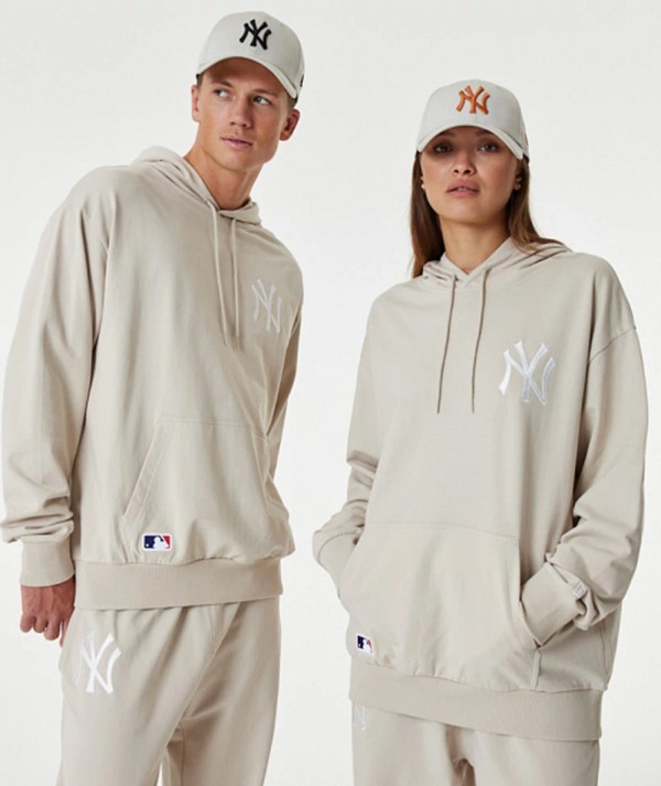 New Era Felpa oversize New York Yankees League Essential Beige Unisex