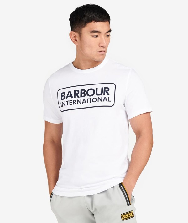 Barbour International T-shirt Essential Logo Large Bianca Uomo