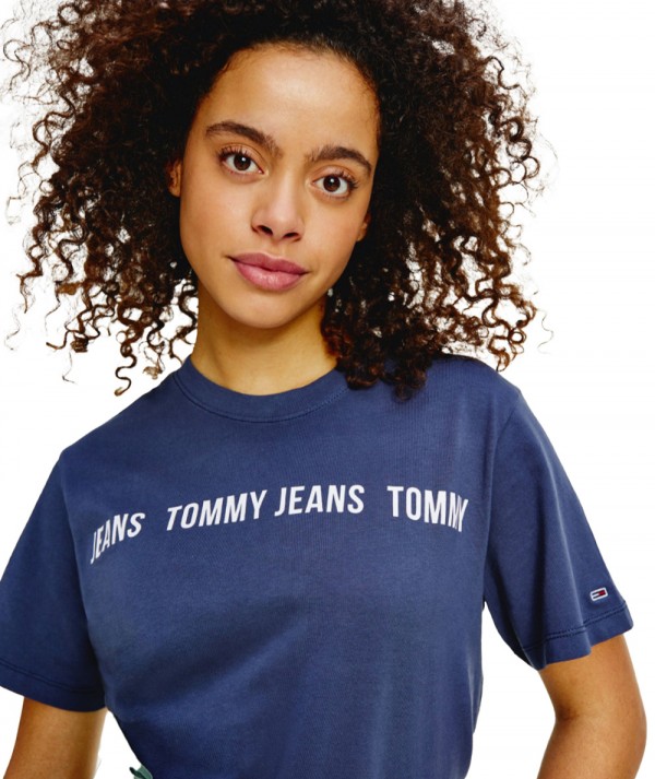 Tommy Jeans T-Shirt TJW BXY CROP TAPE SS TEE Donna blu