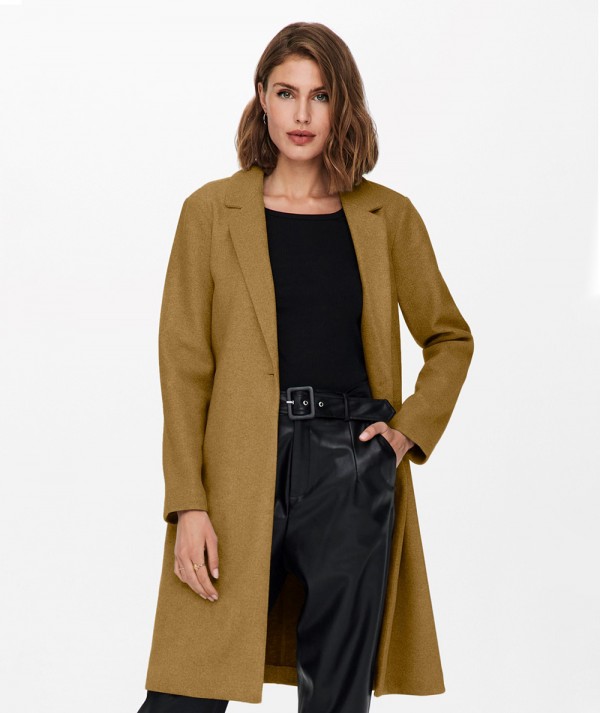 Only cappotto ONLTRILLION L/S COATING donna - colore nero/cocco