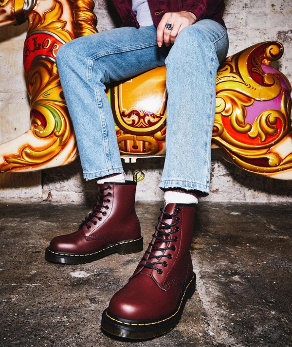 Dr. Martens Stivali 1460 SMOOTH RED CHERRY di pelle Donna