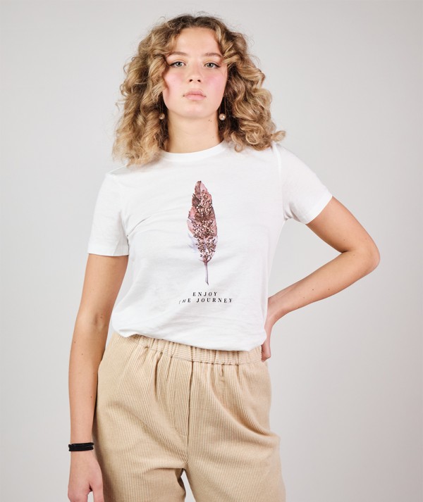 Only T-shirt con stampa ONLKITA Donna- colore bianco